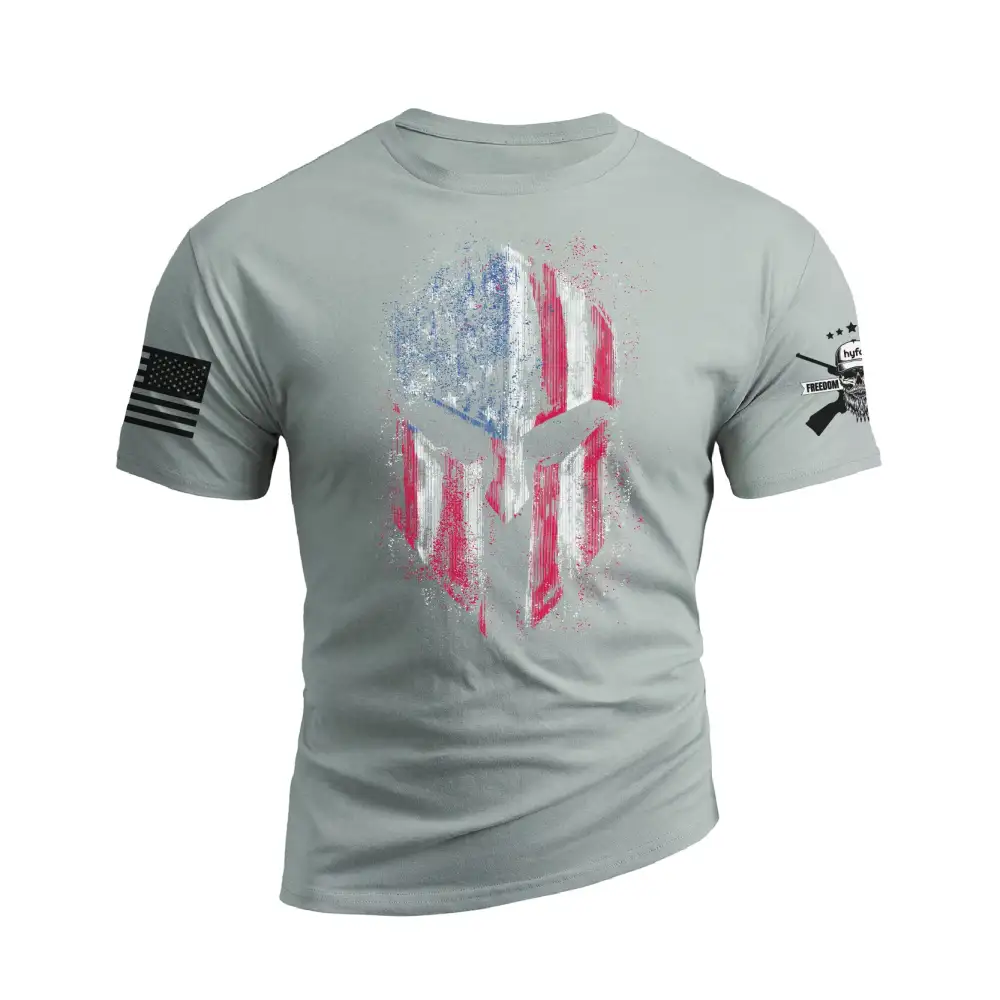 RETRO SPARTAN USA FLAG 100% COTTON GRAPHIC TEE