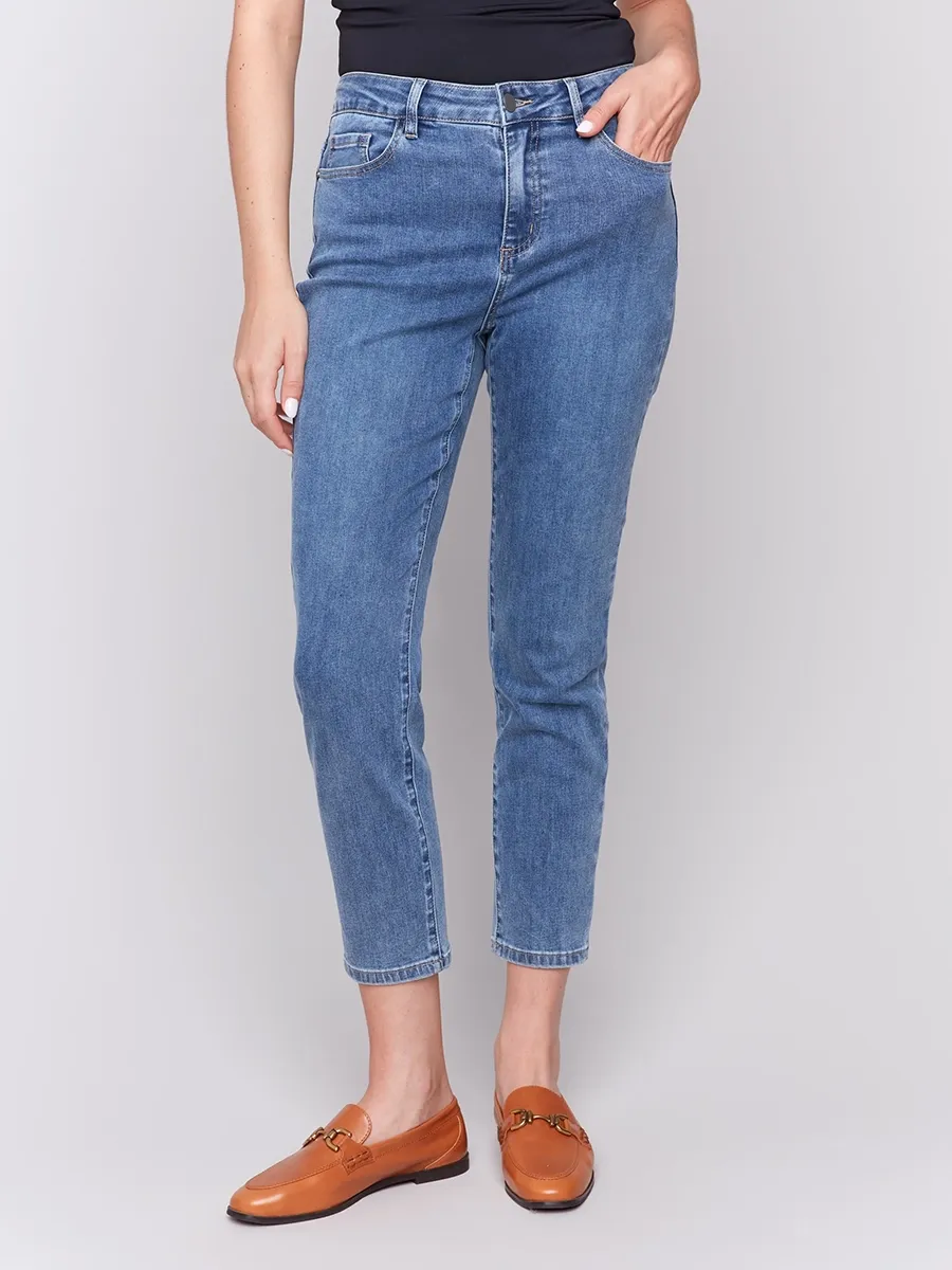 Soft Skin-Friendly Straight-Leg Slim Jeans