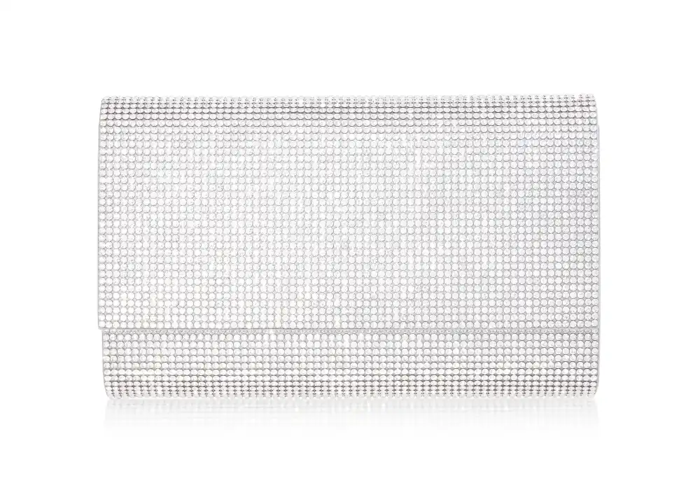 Radiant Faceted Frame Crystal Clutch