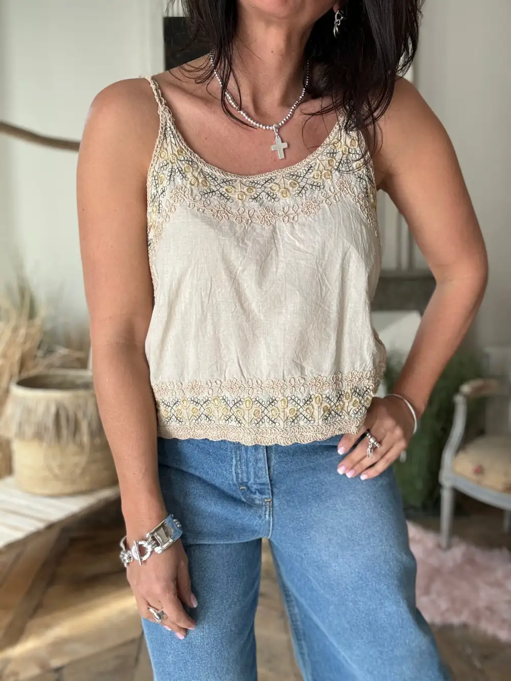 Classic Cotton Crochet Blouse