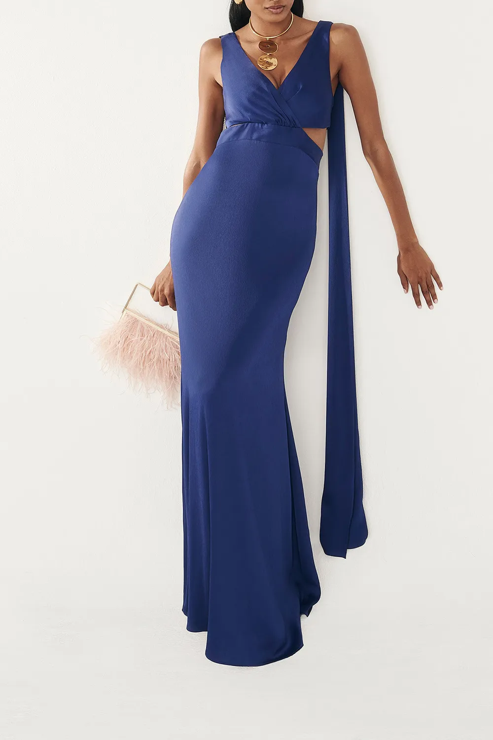 Solid Backless Dress