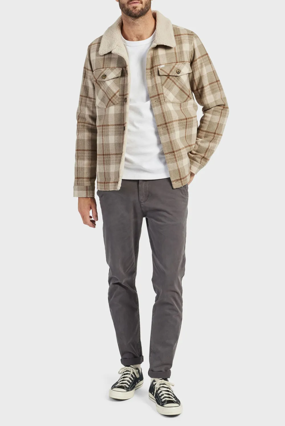 Checkered Plaid Jacket with Collar