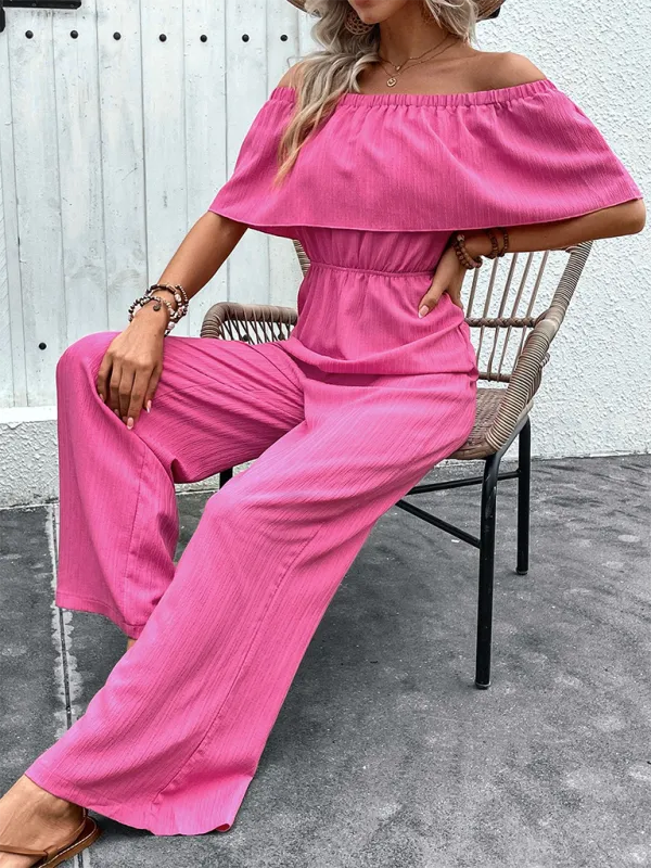 Wide Leg One Shoulder Clean Trousers Pants