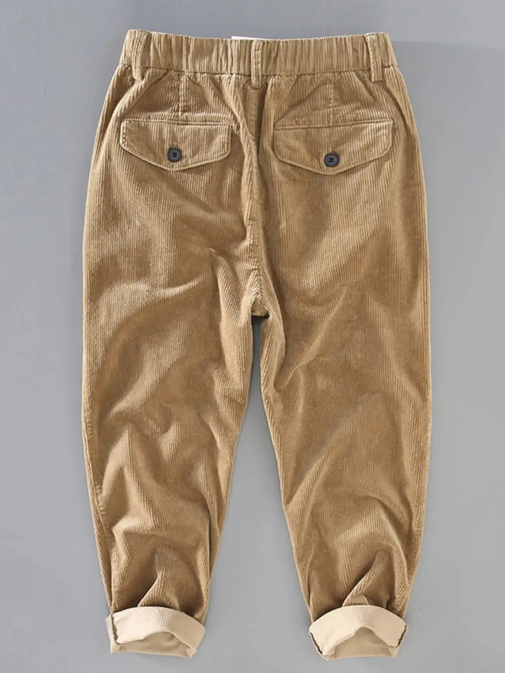 Men's Plus Size Corduroy Pleated Casual Pants
