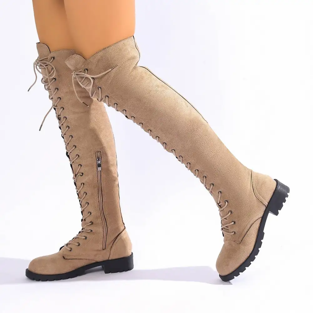 Over-the-Knee Lace-Up Boots