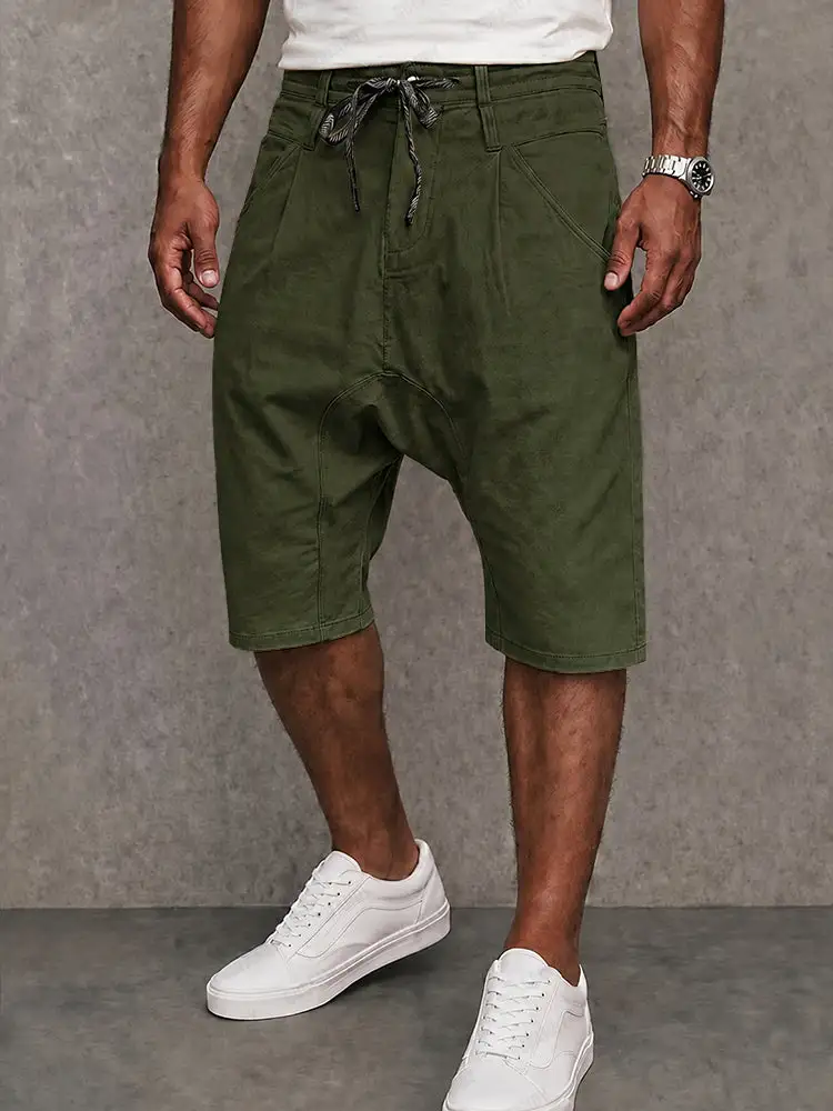 Men's Casual Cotton Drop Crotch Shorts