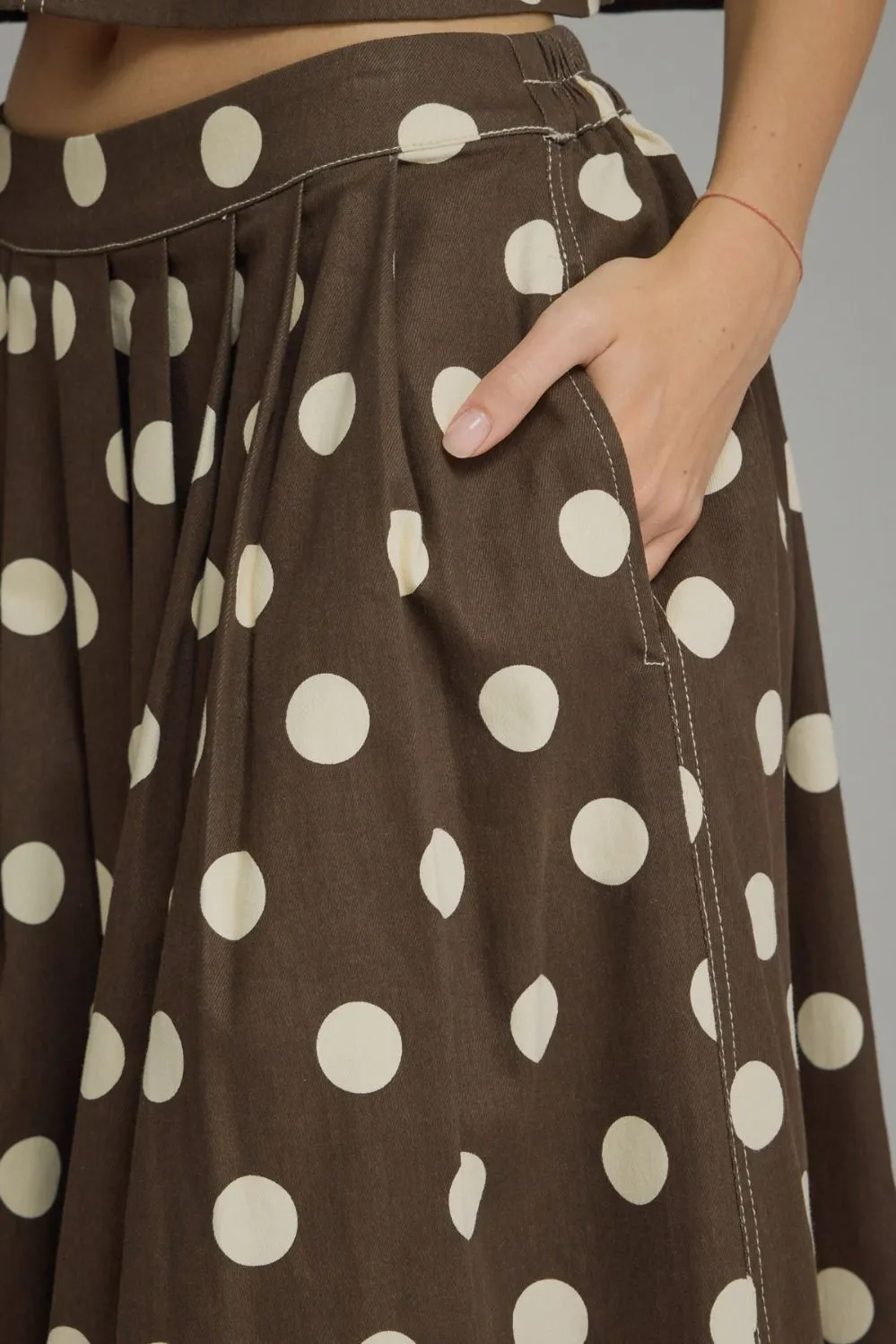 Polka Dot Pleated Skirt