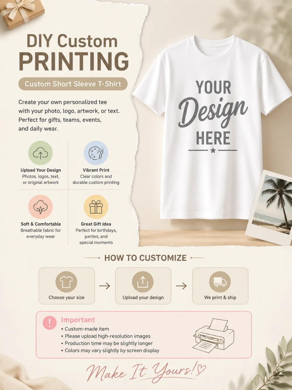 Personalized Custom Print Graphic Tee