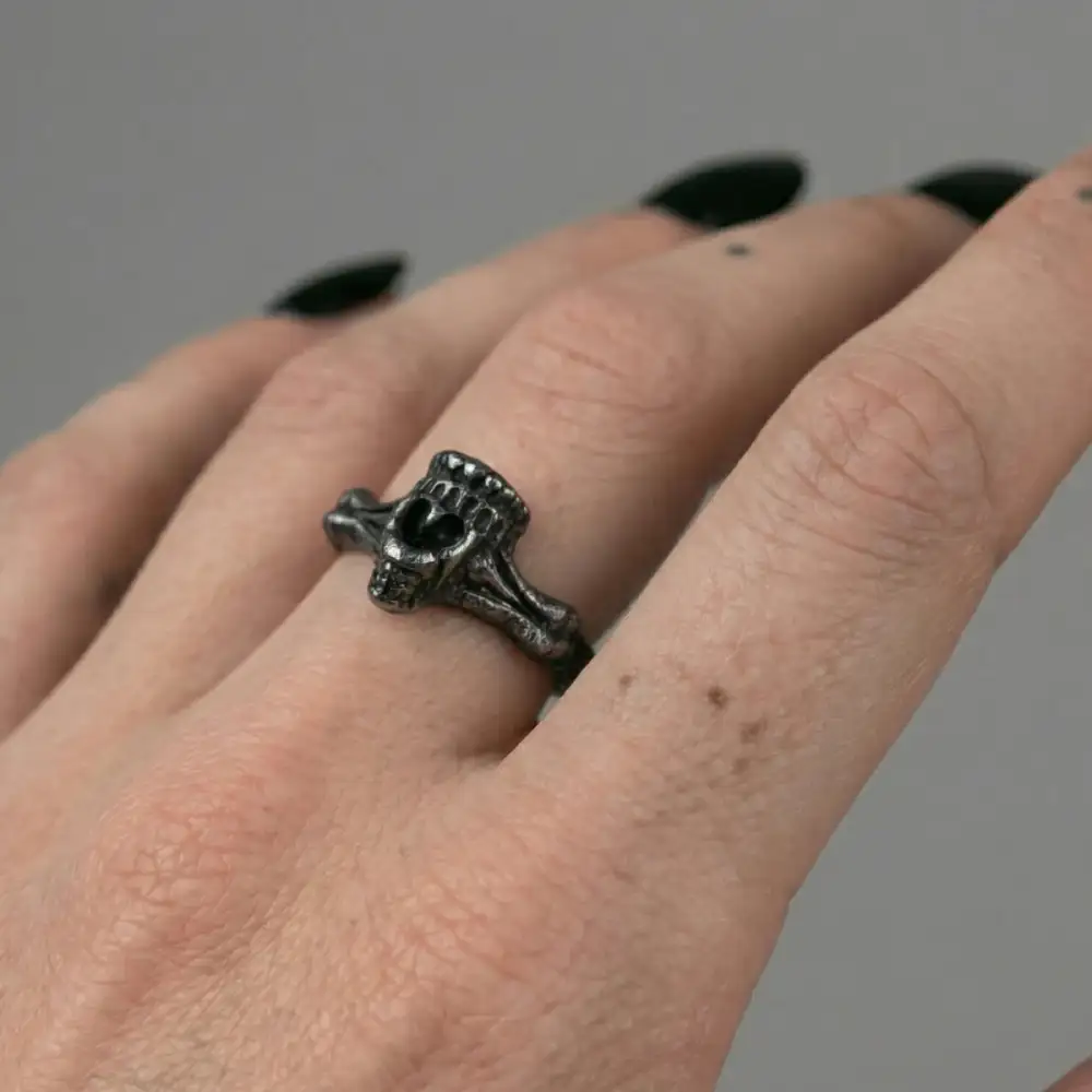 Men's Half Skull Ring