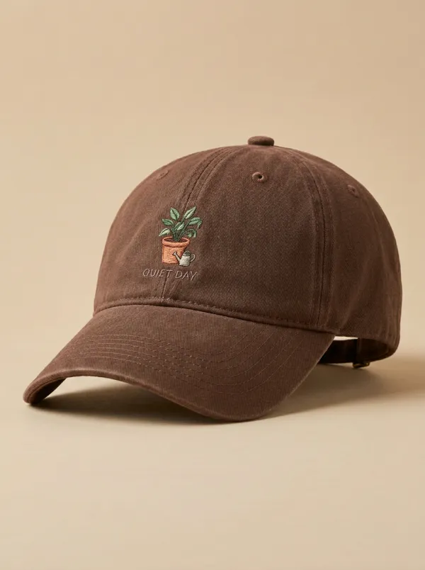 Plant-Lover Quiet-Day Embroidered Potted-Plant Unisex Baseball Cap