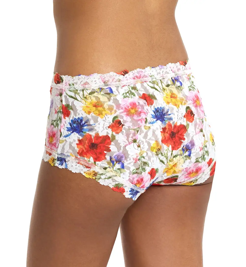 Classic High-Waist Lace Cotton Boyshort Panty