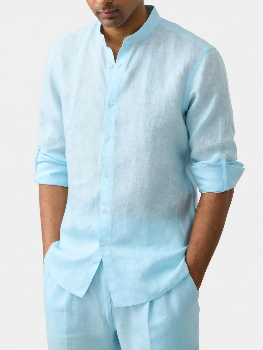 8-Pack Men's Casual Linen Blend Shirts Set