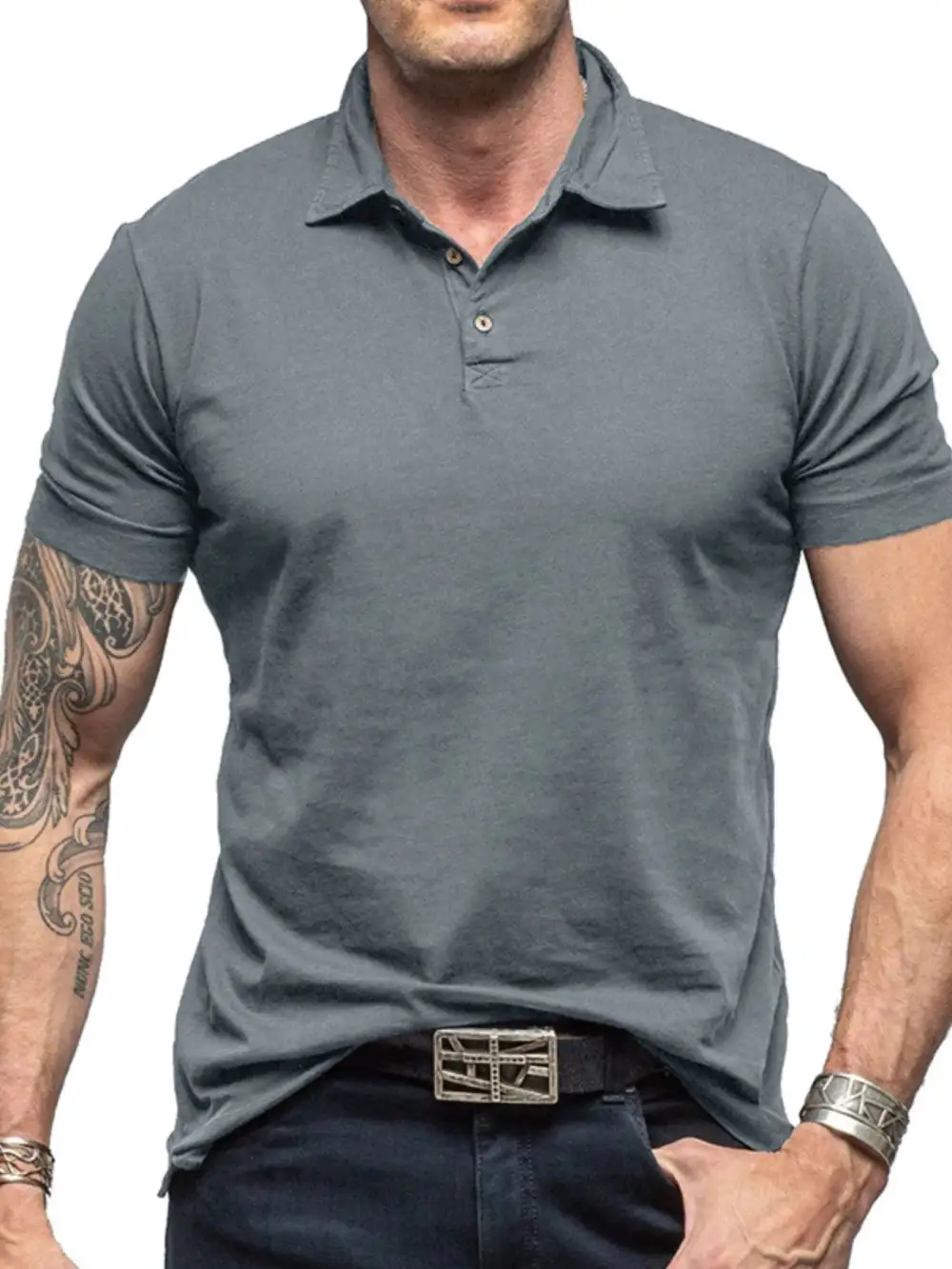 Collared Short-Sleeve Polo Shirt