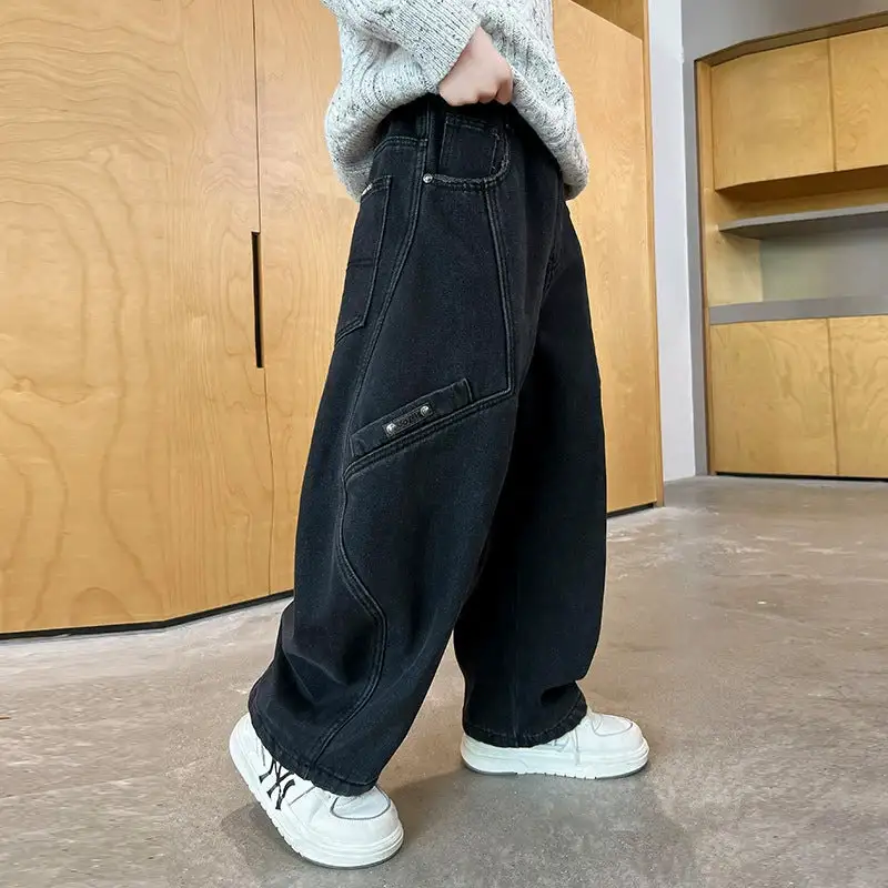 Women's Unisex Loose Cargo Jeans with Creative Seams Cargo Pants