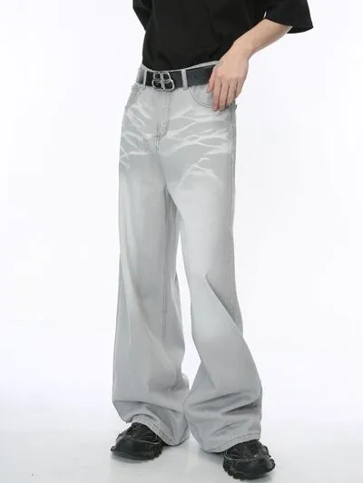 Polished Washed Stretch Straight Leg Jeans