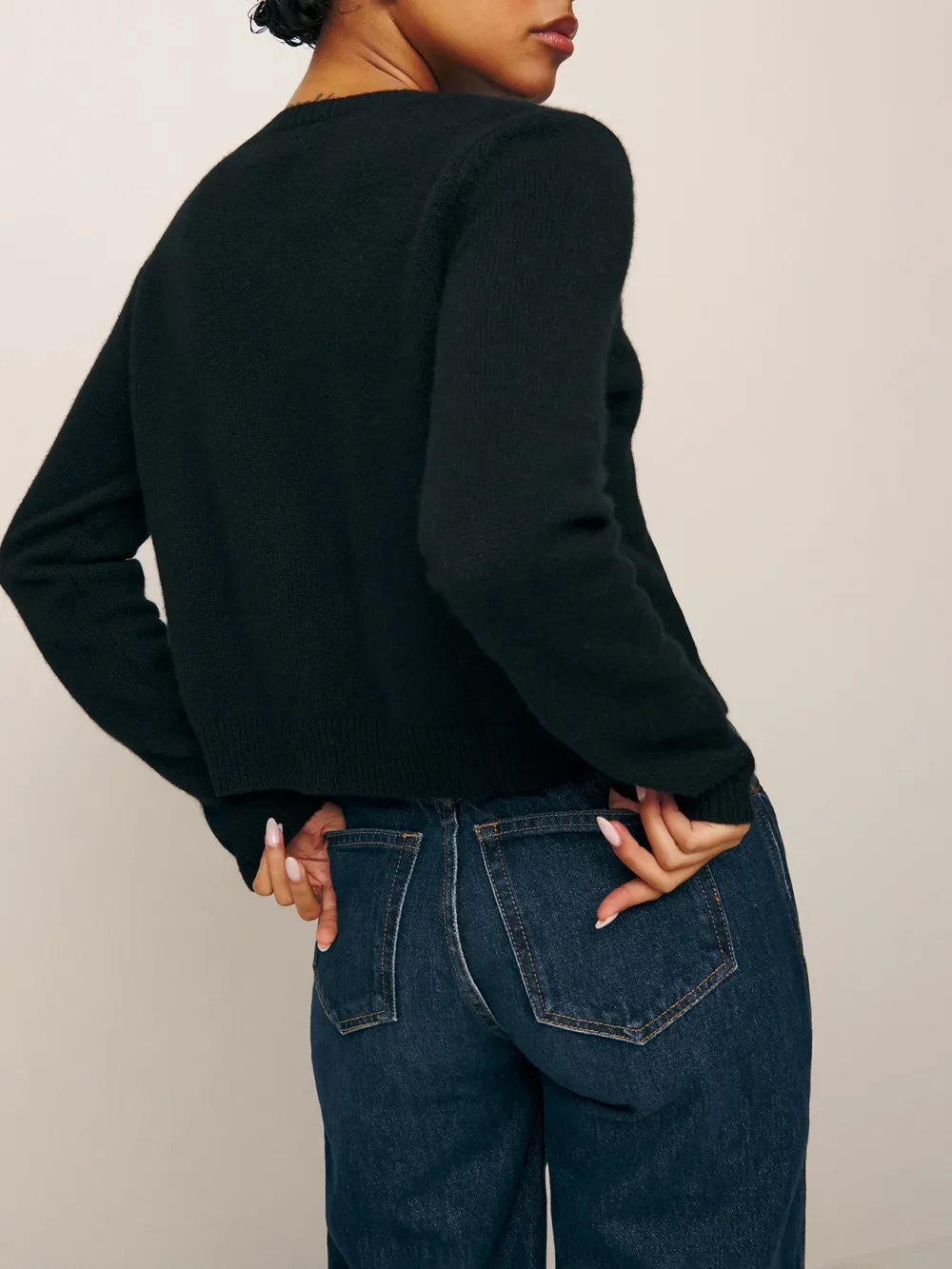 Crew Neck Cashmere Cardigan