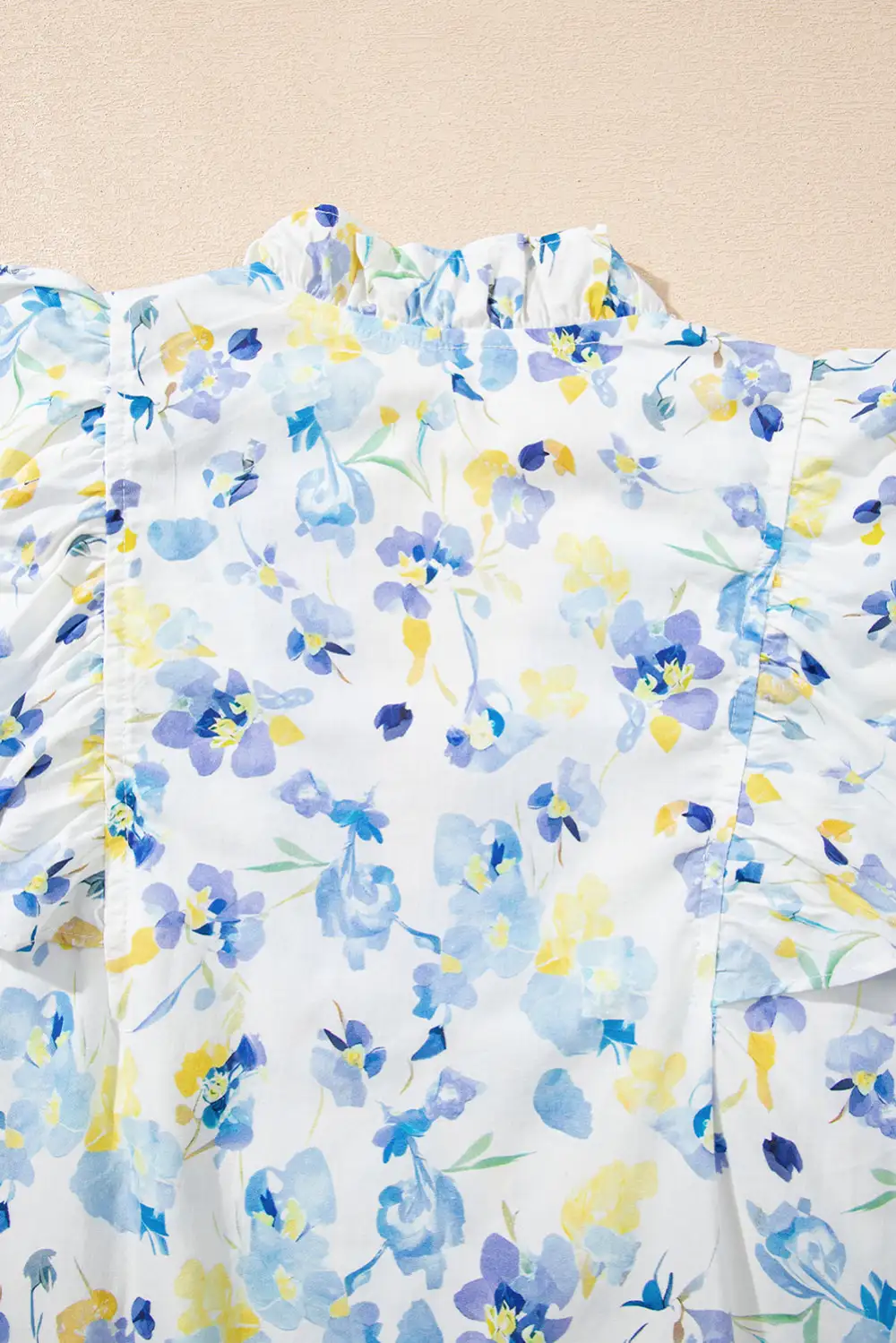 Floral Frilled V-Neck Blouse