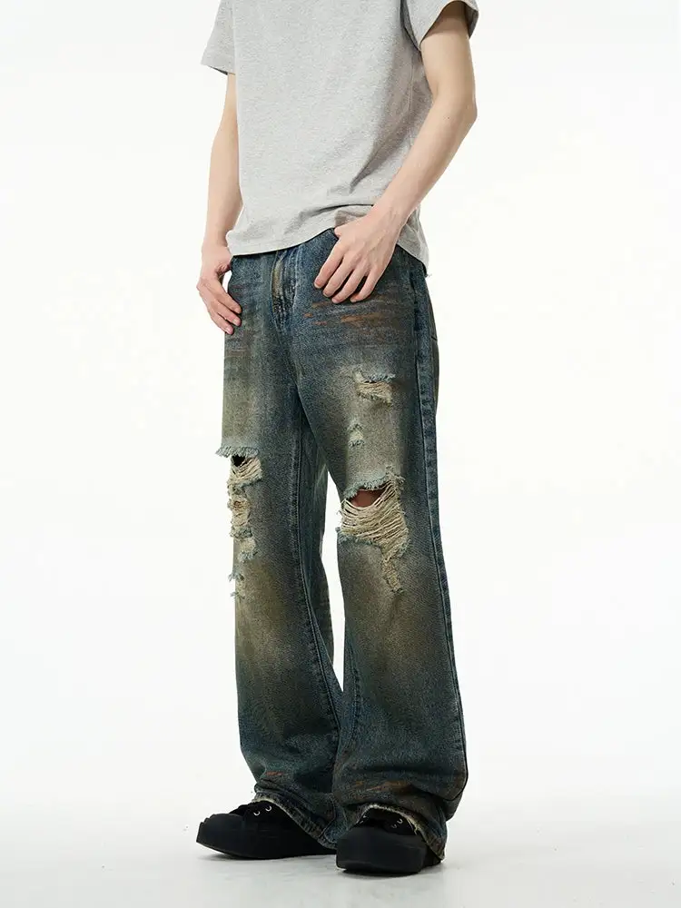 Distressed Baggy Ripped Denim Jeans