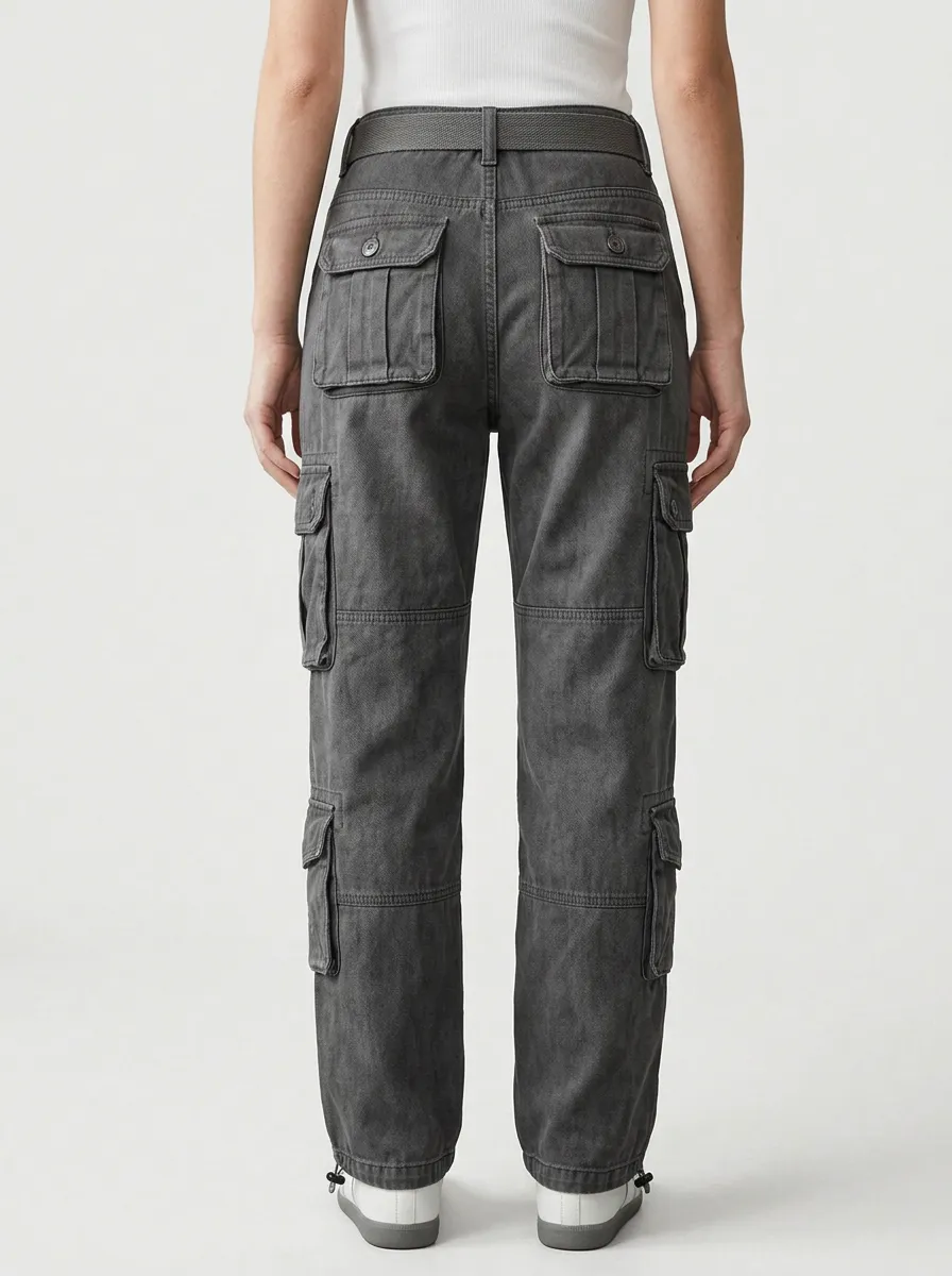 Flexible Geometric Pattern Multi Pocket Wardrobe Women's Multi Pocket Cargo Pants