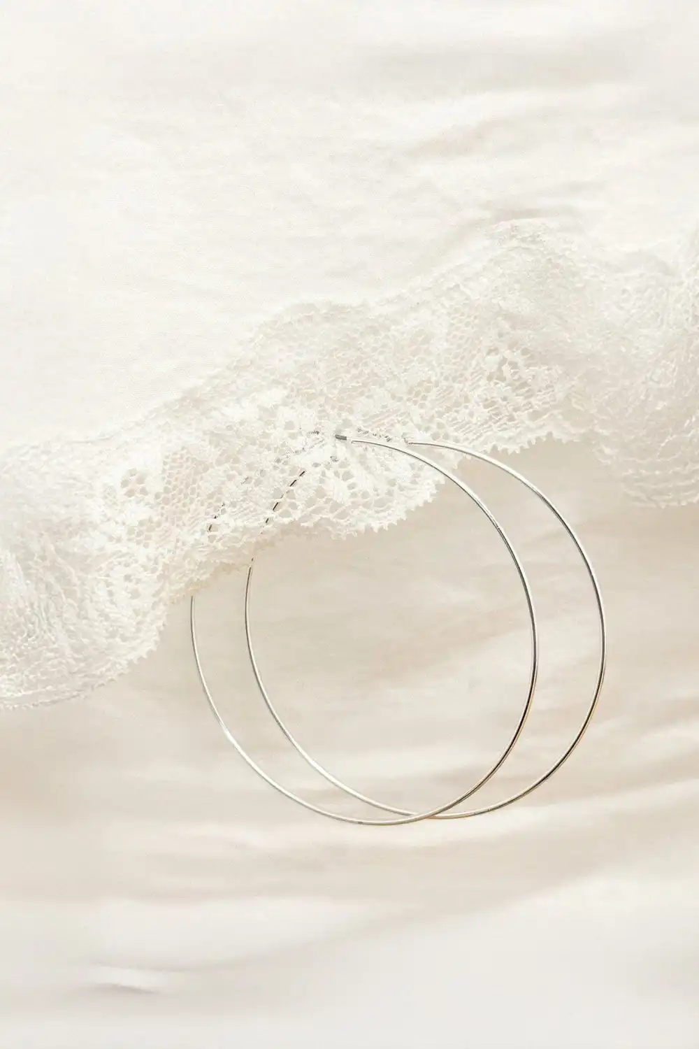 Slim Silver Tone Hoop Earrings