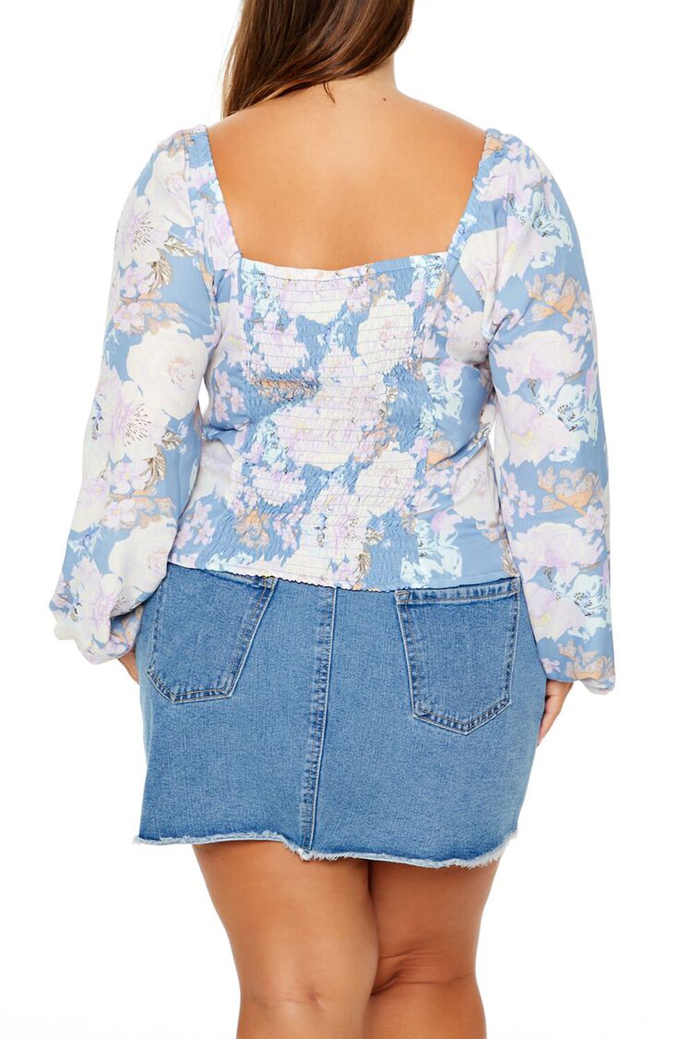 Plus Size Floral Square-Neck Top