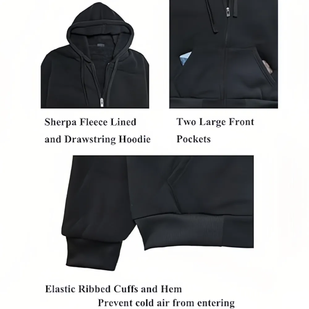 Men's Regular Fit Heavyweight Sherpa Fleece Lined Hoodie & Shacket