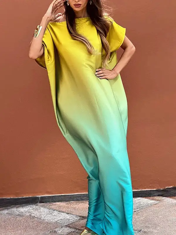Gradient Sleeve Maxi Dress
