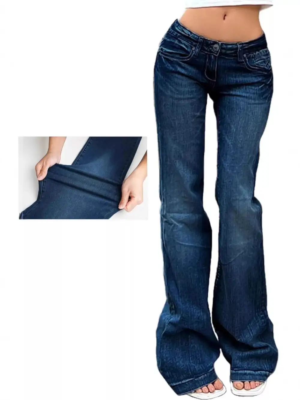 Modern Low Rise Flare Leg Denim Jeans
