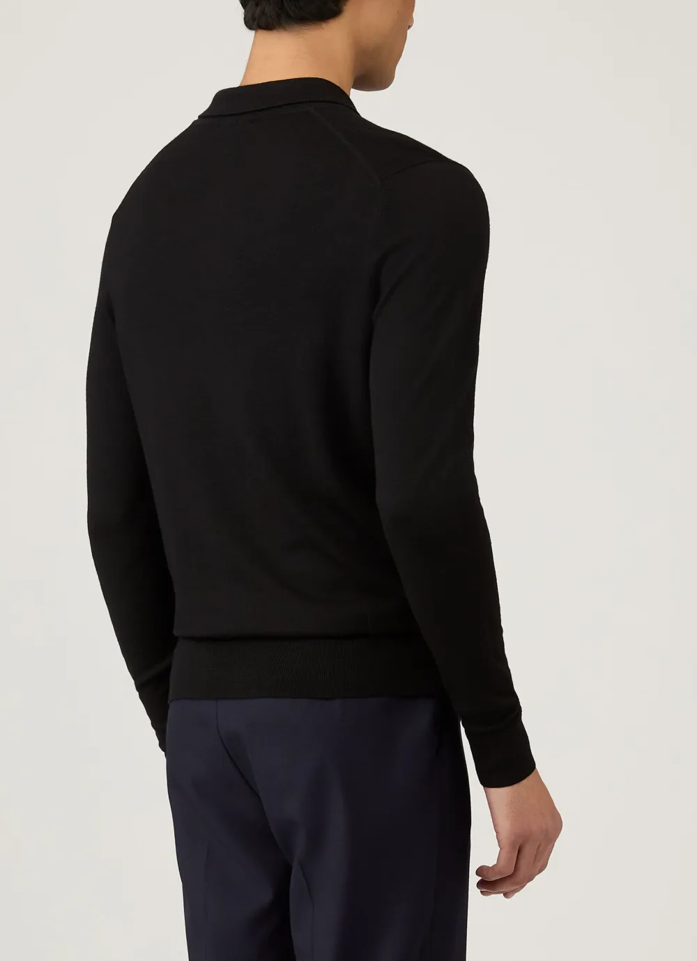 Refined Everyday Regular Fit Merino Knit Long Sleeve Polo Shirt