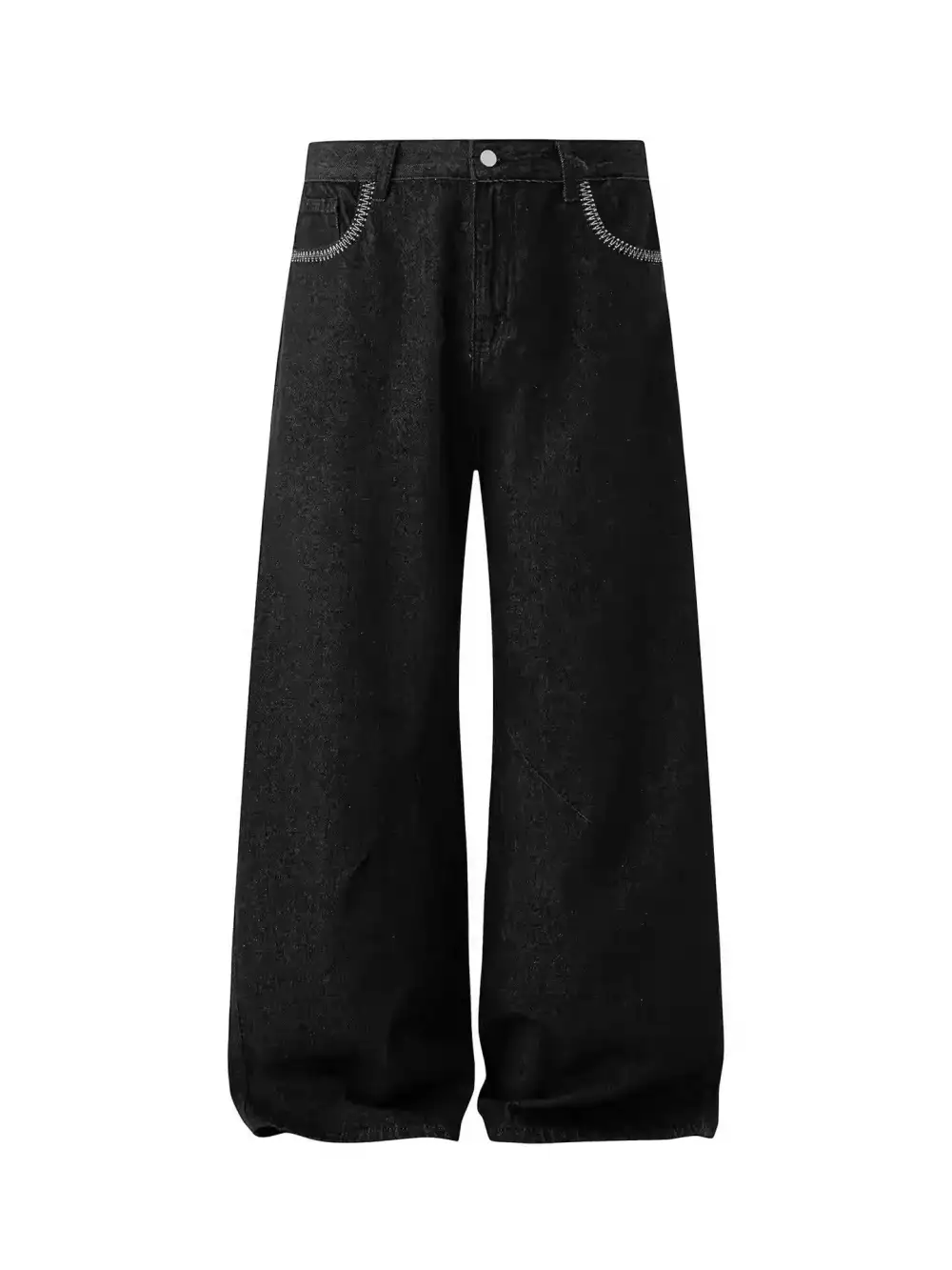Stitched Contrast Straight Leg Jeans