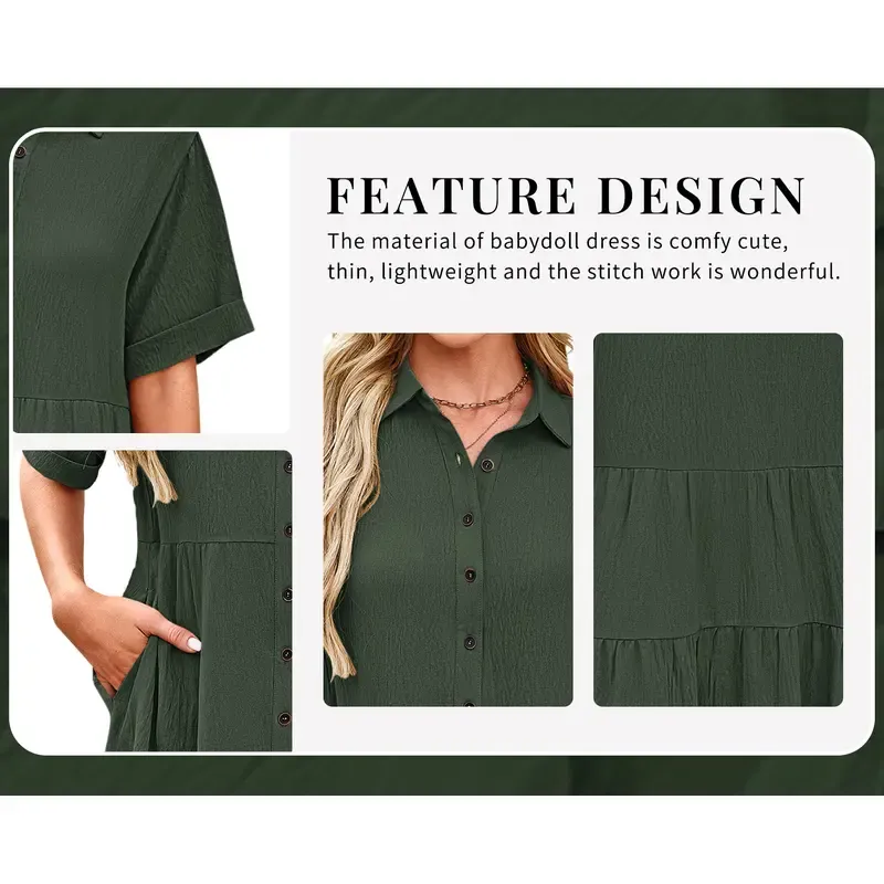 🔥Hot Sale💥Women’s Summer Babydoll Dress🔥8-PACK - All Colors Included