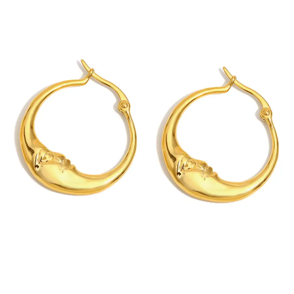 Moon Hoop Earrings
