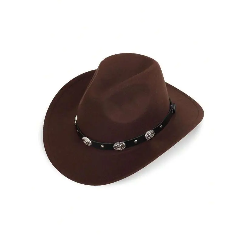 🏷️ 🔥 Limited-Time Sale — 40% OFF! 🔥 Western Cowboy & Cowgirl Hat – Classic Wide Brim Fedora with Buckle Belt for Men & Women