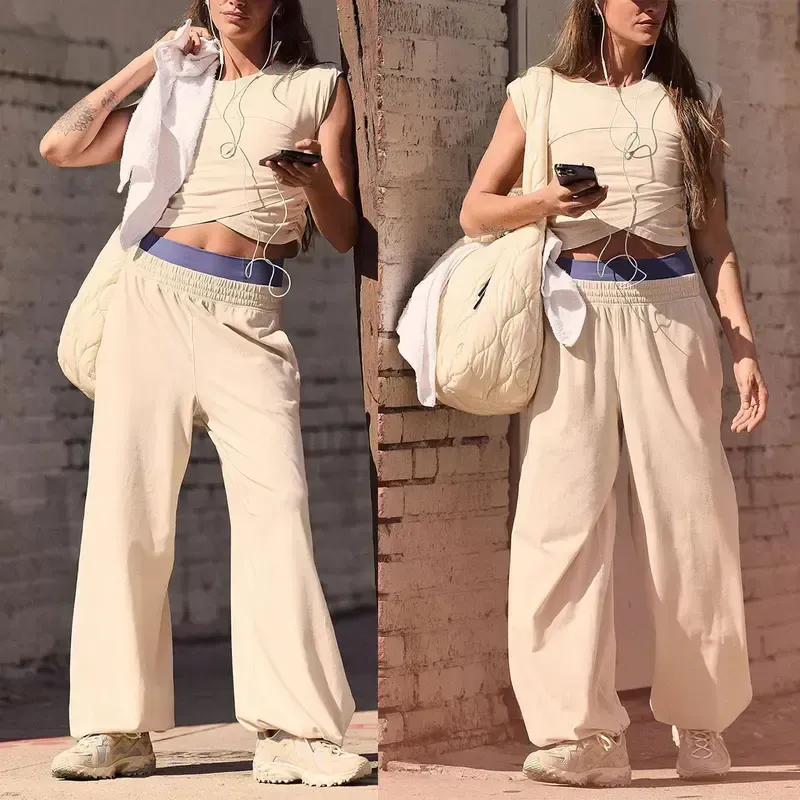 Women's Casual Short-Sleeve T-Shirt and Sweatpants Tracksuit