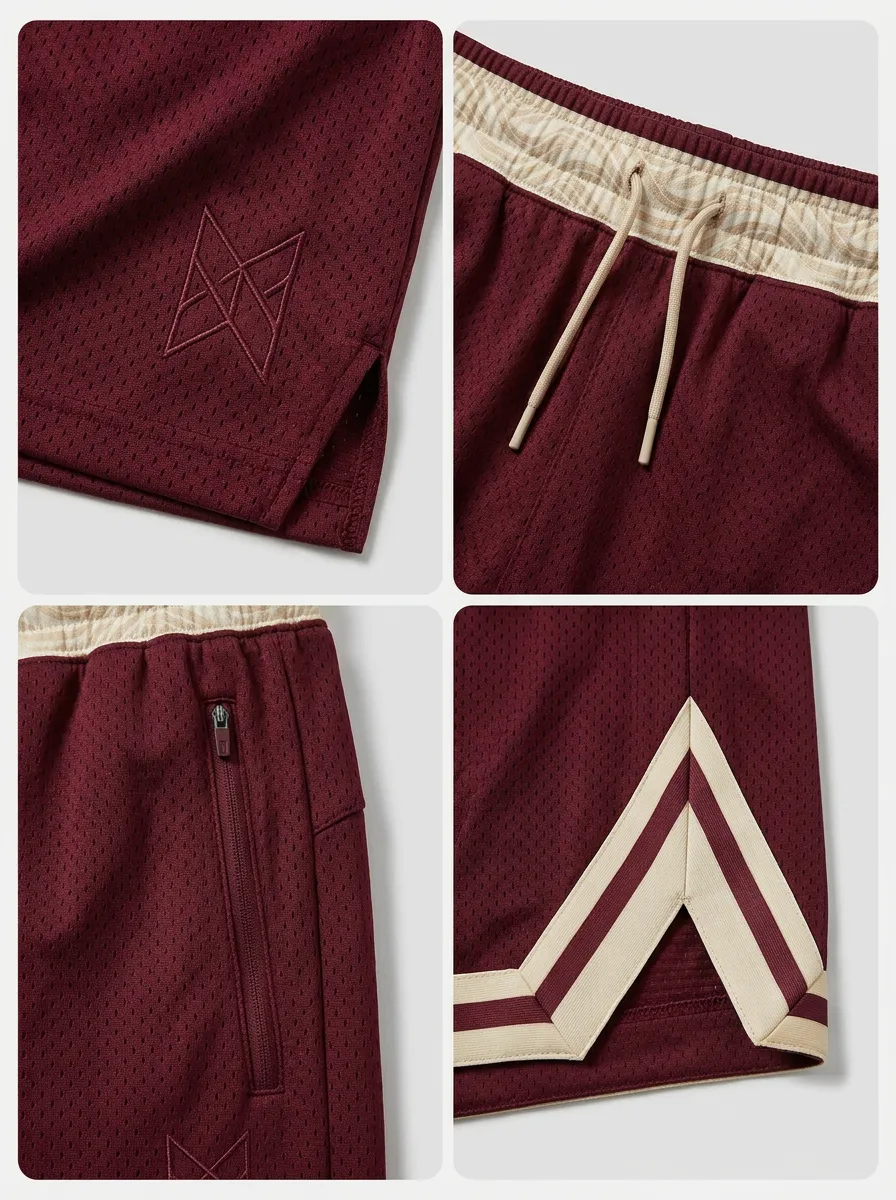 Active Striped Detail Mesh Detail Casual Look Men's Basketball Shorts