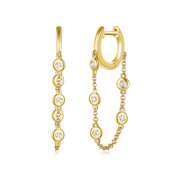 Openwork Fine Detail Gem Detail Earrings