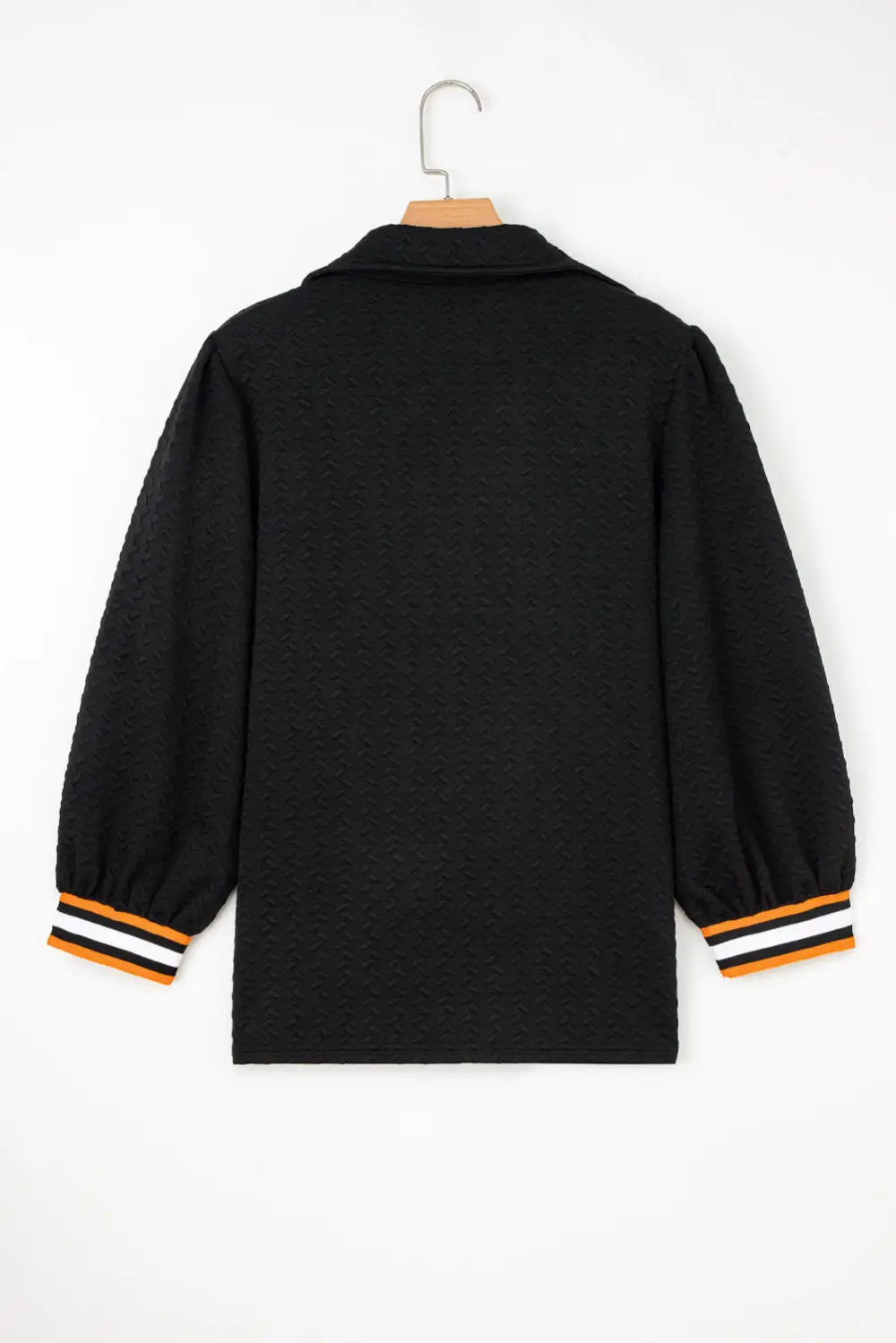 Striped Patchwork Textured Pullover Sweatshirt