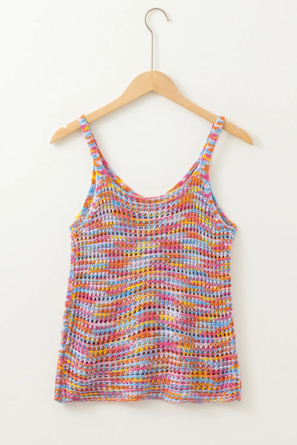 Color Contrast Crochet Relaxed Sweater Vest