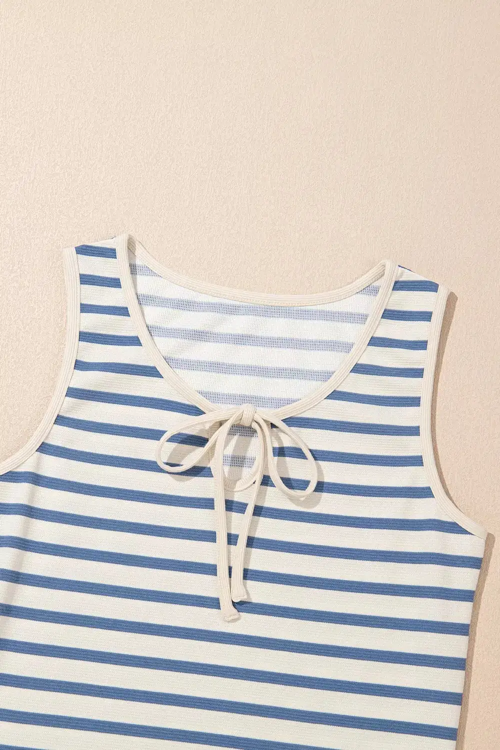 Easy Fit Striped V Neck Slit Midi Dress
