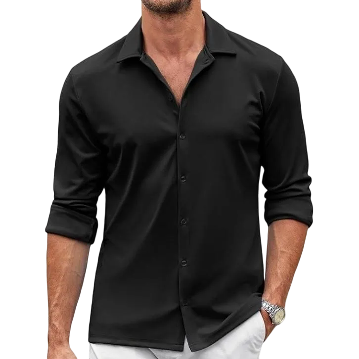 Men's Shirt Wrinkle Free Dress Shirt Long Sleeve Button Menswear