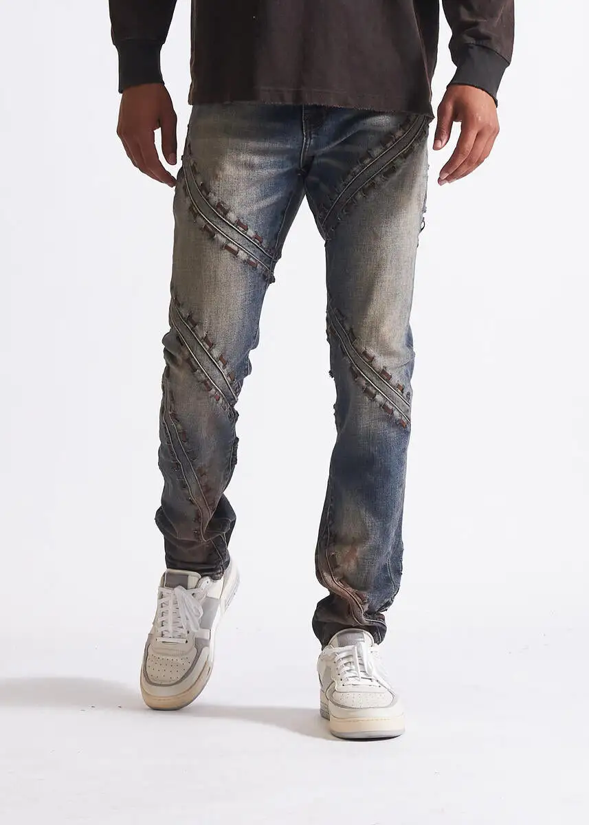 Stretch Biker Zip Jeans