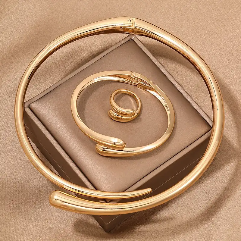 Geometric Metal Jewelry Set