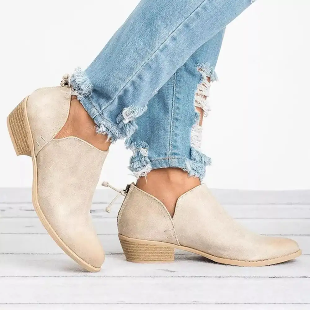 Point Toe Block Heels Boots