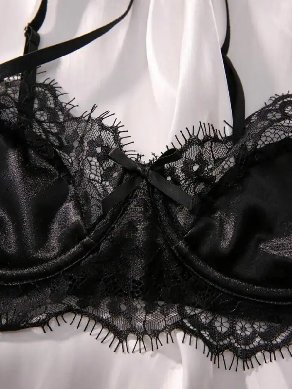 Refined Silk Lace Lingerie Set