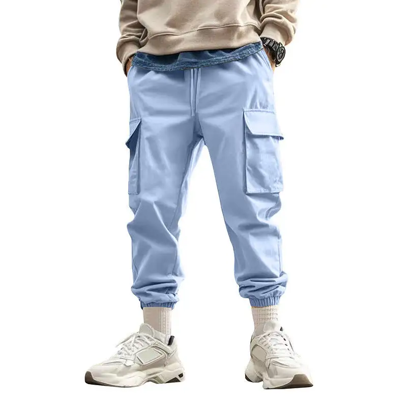 Men's Cargo Jogger Pants Waistband Pockets Leg Cargo Pants