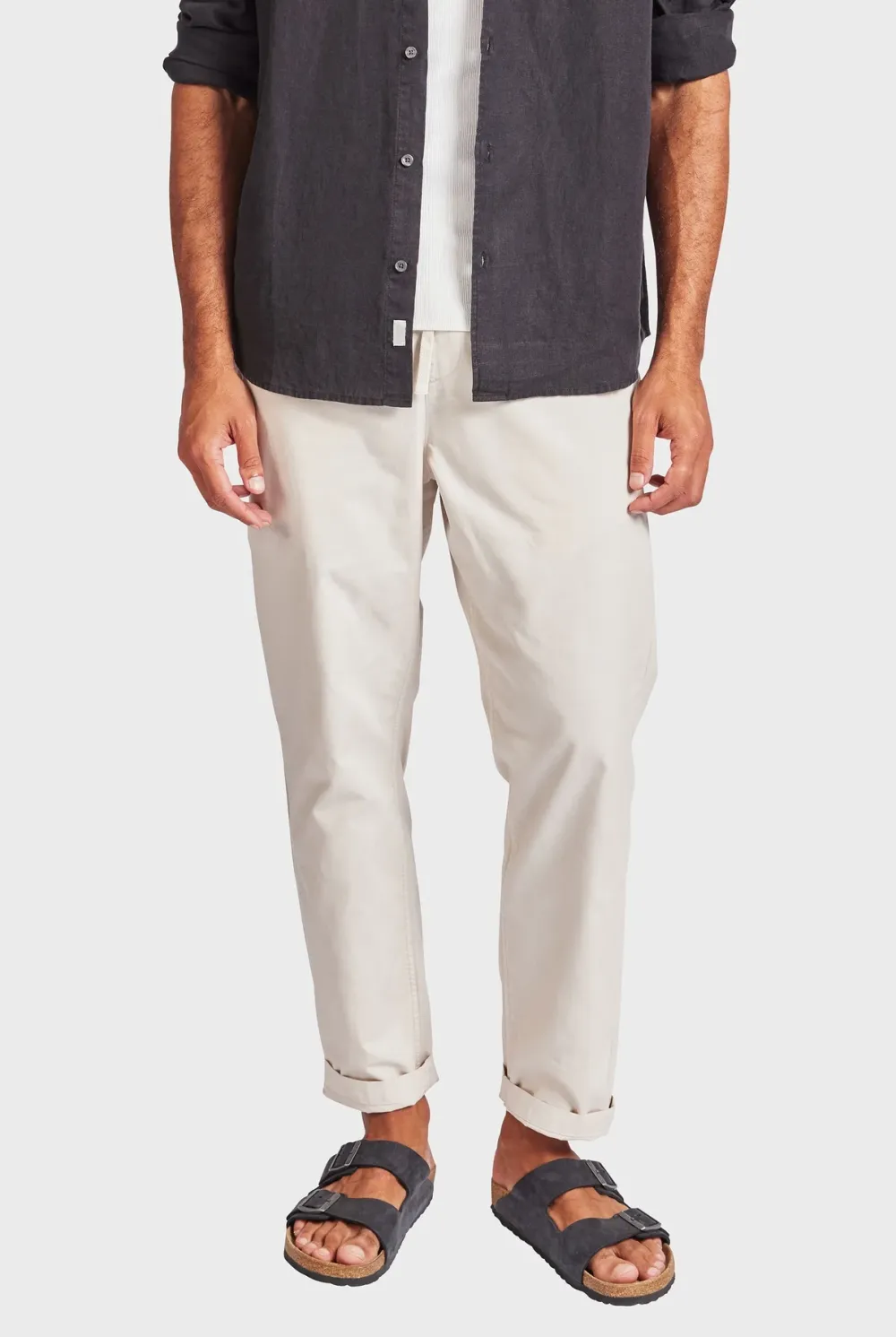 Linen Blend Straight Leg Trousers