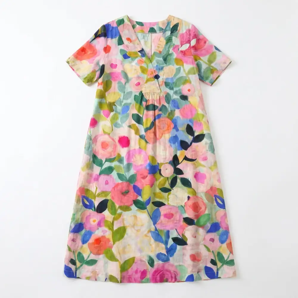 Floral Painted Plus Midi Dress