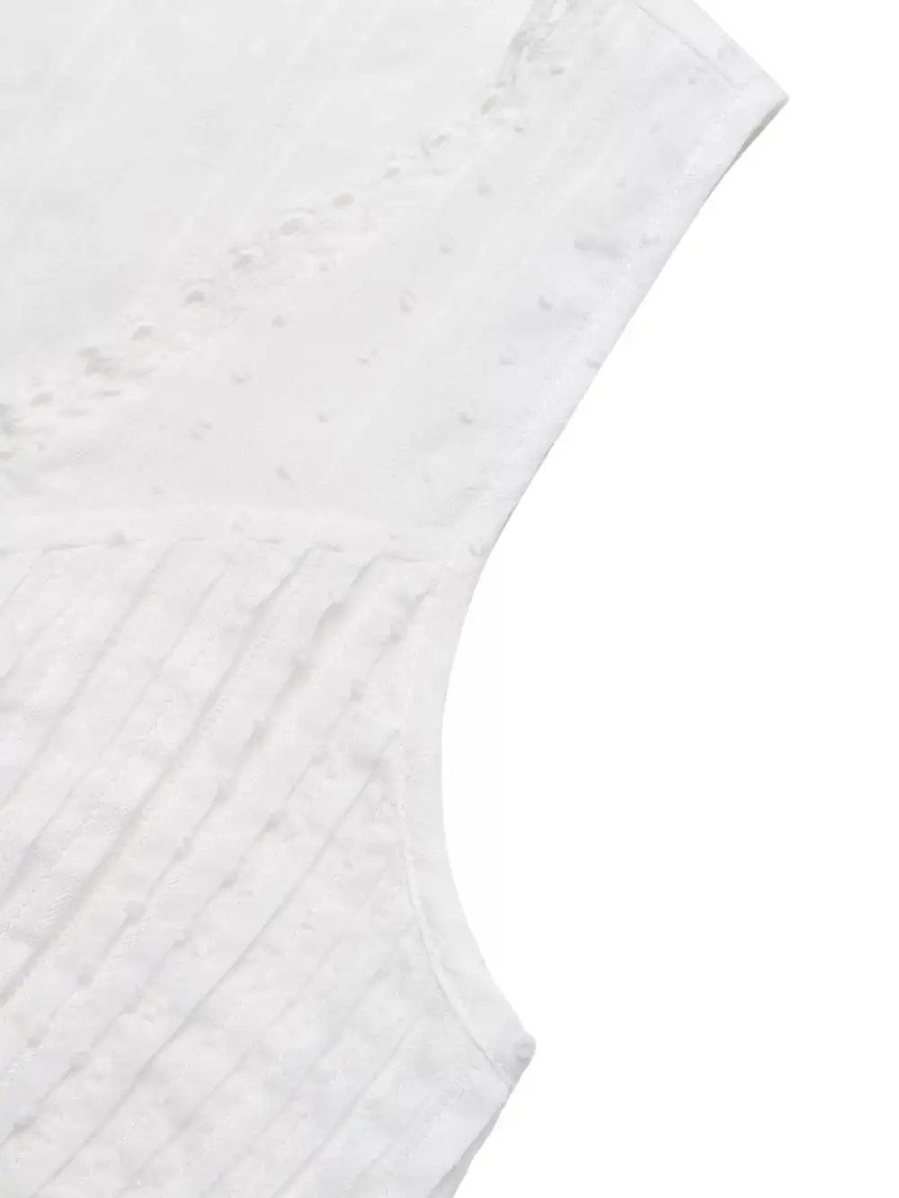 Lace Trim Tie Front Sleeveless Shirt