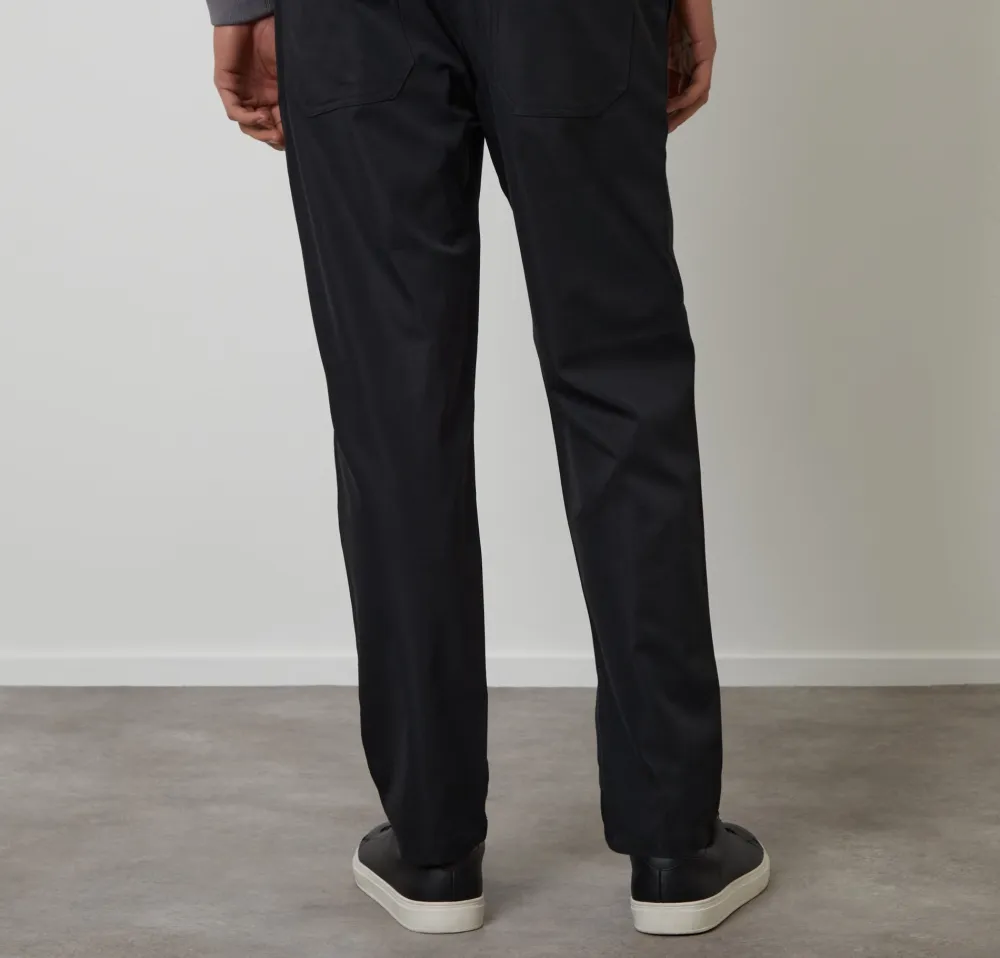 Men's Black Straight-Fit Drawcord Pants