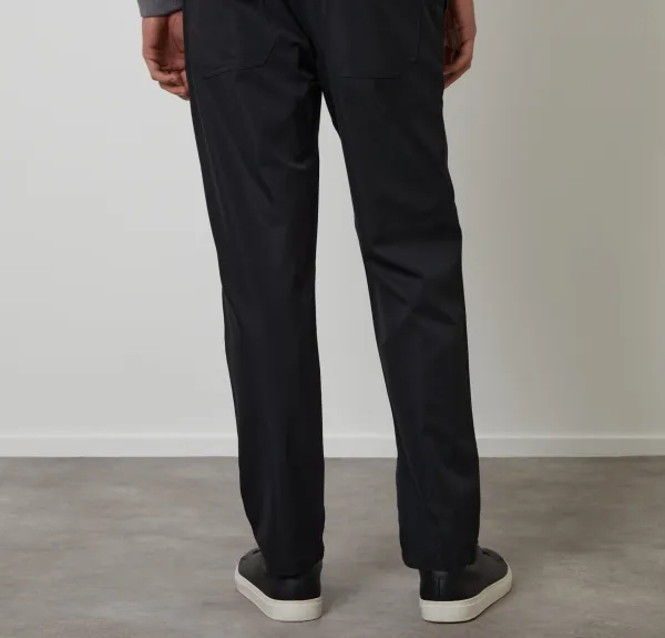 Men's Black Straight-Fit Drawcord Pants
